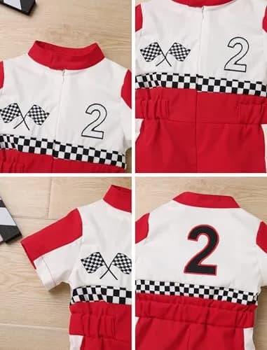 IWEMEK Baby Race Car Driver Jumpsuit for 2nd Birthday | Red-2Y (18-24 Months) thumbnail 6