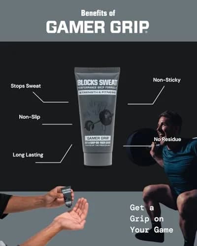 Gamer Grip Strength & Fitness Cream for Sweaty Hands 29.57ml (1 Fl Oz) | Chalk-Free Liquid Formula for Weightlifting, Climbing, Golf, Gymnastics & Pole thumbnail 6