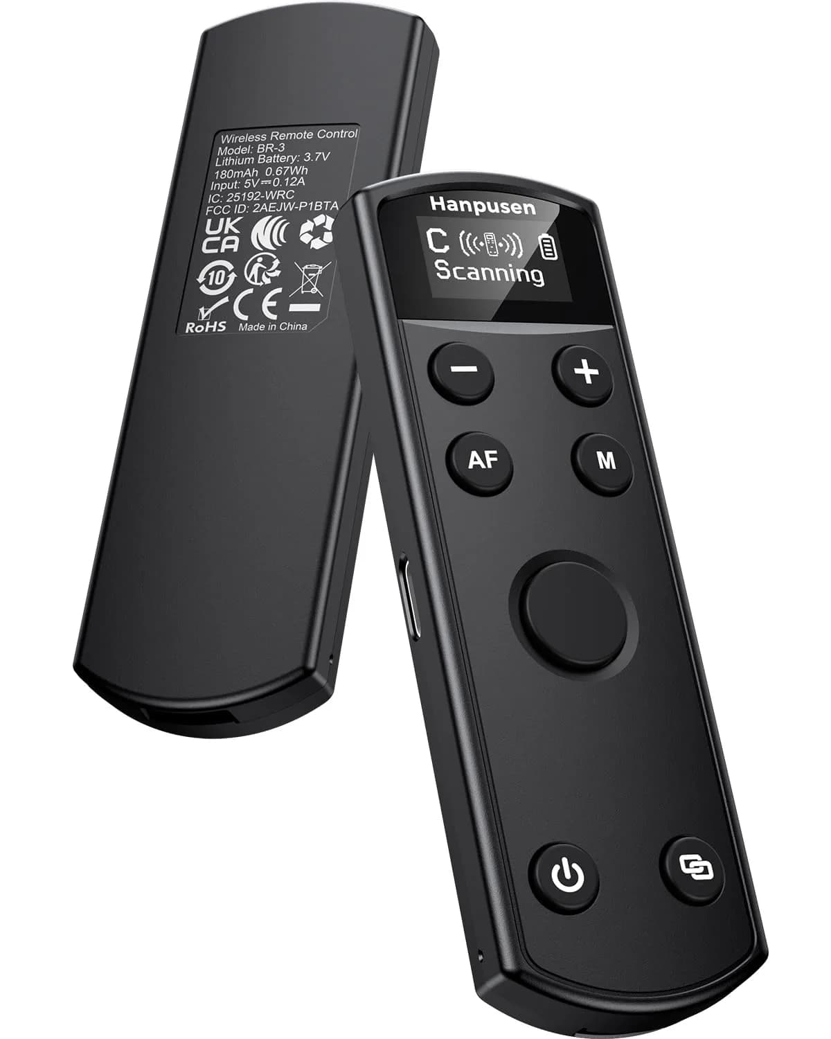 Hanpusen Rechargeable Wireless Shutter Release Remote for Canon Cameras with OLED Screen | 10m (32.8ft) Range