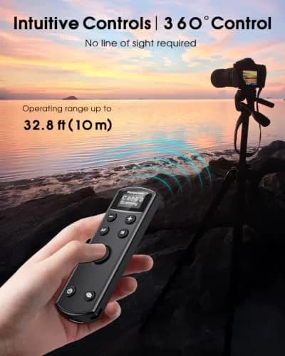 Hanpusen Rechargeable Wireless Shutter Release Remote for Canon Cameras with OLED Screen | 10m (32.8ft) Range thumbnail 4