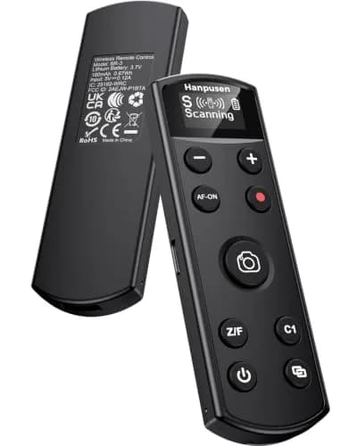 Hanpusen Rechargeable Wireless Camera Remote Control with OLED Screen for Sony Cameras | 10m (32.8ft) Range thumbnail 1