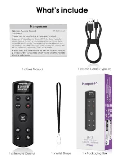 Hanpusen Rechargeable Wireless Camera Remote Control with OLED Screen for Sony Cameras | 10m (32.8ft) Range thumbnail 9