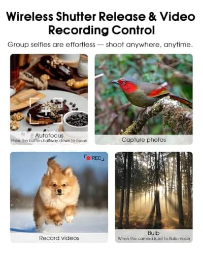 Hanpusen Rechargeable Wireless Camera Remote Control with OLED Screen for Sony Cameras | 10m (32.8ft) Range thumbnail 3