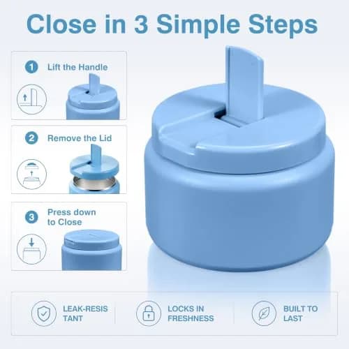 Reeple 13.5oz Kids Jar for Hot Food | Leak-Proof Vacuum Insulated Stainless Steel Lunch Container thumbnail 4