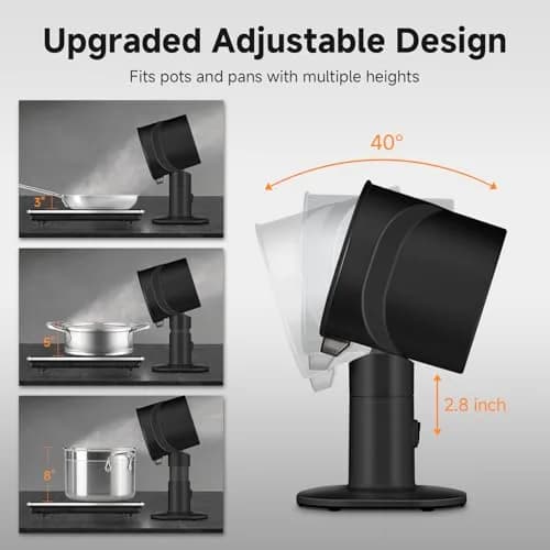 AMZCHEF Portable Range Hood 2.27 kg (5 lb) Black | Ductless Recirculating Kitchen Exhaust Fan with 4-Speed LED Light thumbnail 2