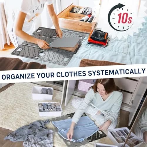 BoxLegend Enhanced Large Shirt Folder Board for Clothes Storage, Black 73cm (28.3" L x 22.8" W) | Closet Organizers for All Garments thumbnail 2