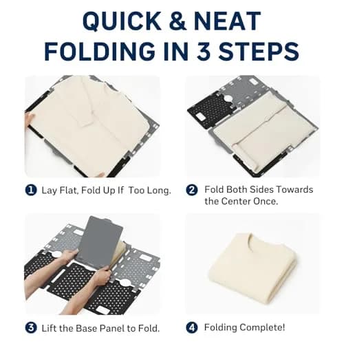 BoxLegend Enhanced Large Shirt Folder Board for Clothes Storage, Black 73cm (28.3" L x 22.8" W) | Closet Organizers for All Garments thumbnail 3