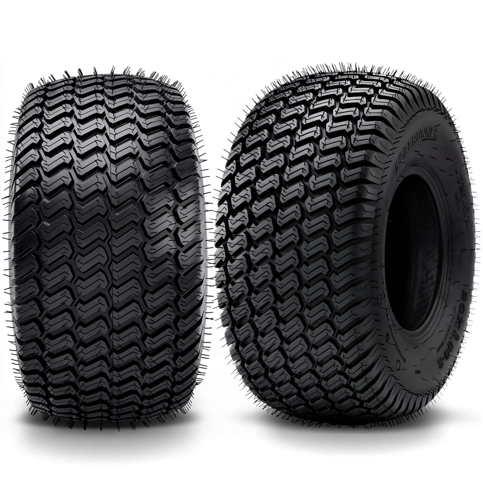 YINTATECH 20x8-8 Lawn Mower Tires Set of 2, 4Ply Tubeless for Lawn & Garden Vehicles - main product image