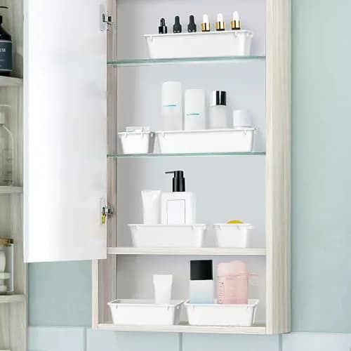 WOWBOX 25 PCS Plastic Drawer Organizer Set, White | 4 Sizes for Makeup, Office, Craft Supplies thumbnail 6