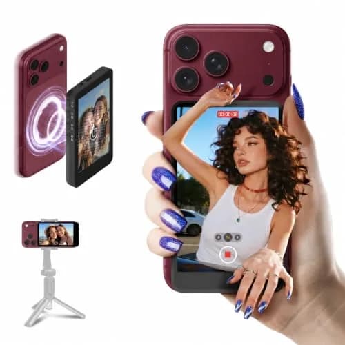 SYNCO Wireless Selfie Monitor for iPhone 7-18 | 4K/1080p Rear Camera, 164FT Range, Black thumbnail 1