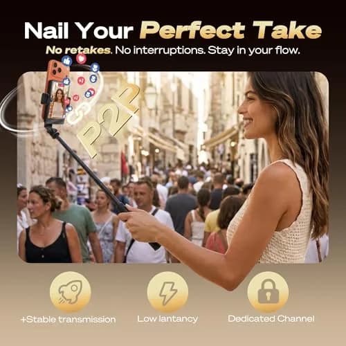 SYNCO Wireless Selfie Monitor for iPhone 7-18 | 4K/1080p Rear Camera, 164FT Range, Black thumbnail 6