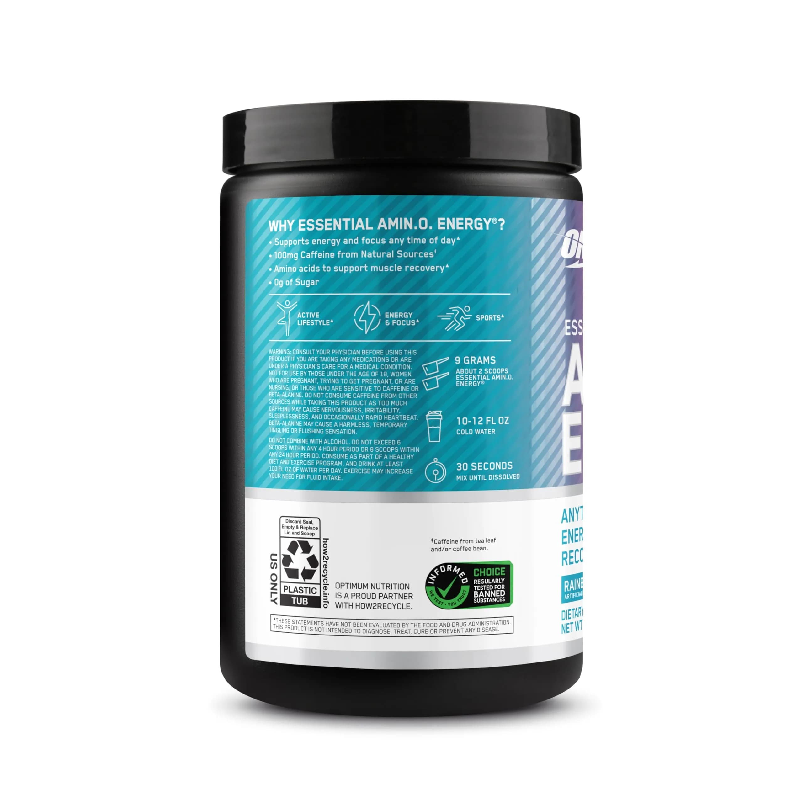 Optimum Nutrition Amino Energy Rainbow Sherbet Pre Workout Powder, 30 Servings | BCAA Amino Acids for Energy & Focus thumbnail 7