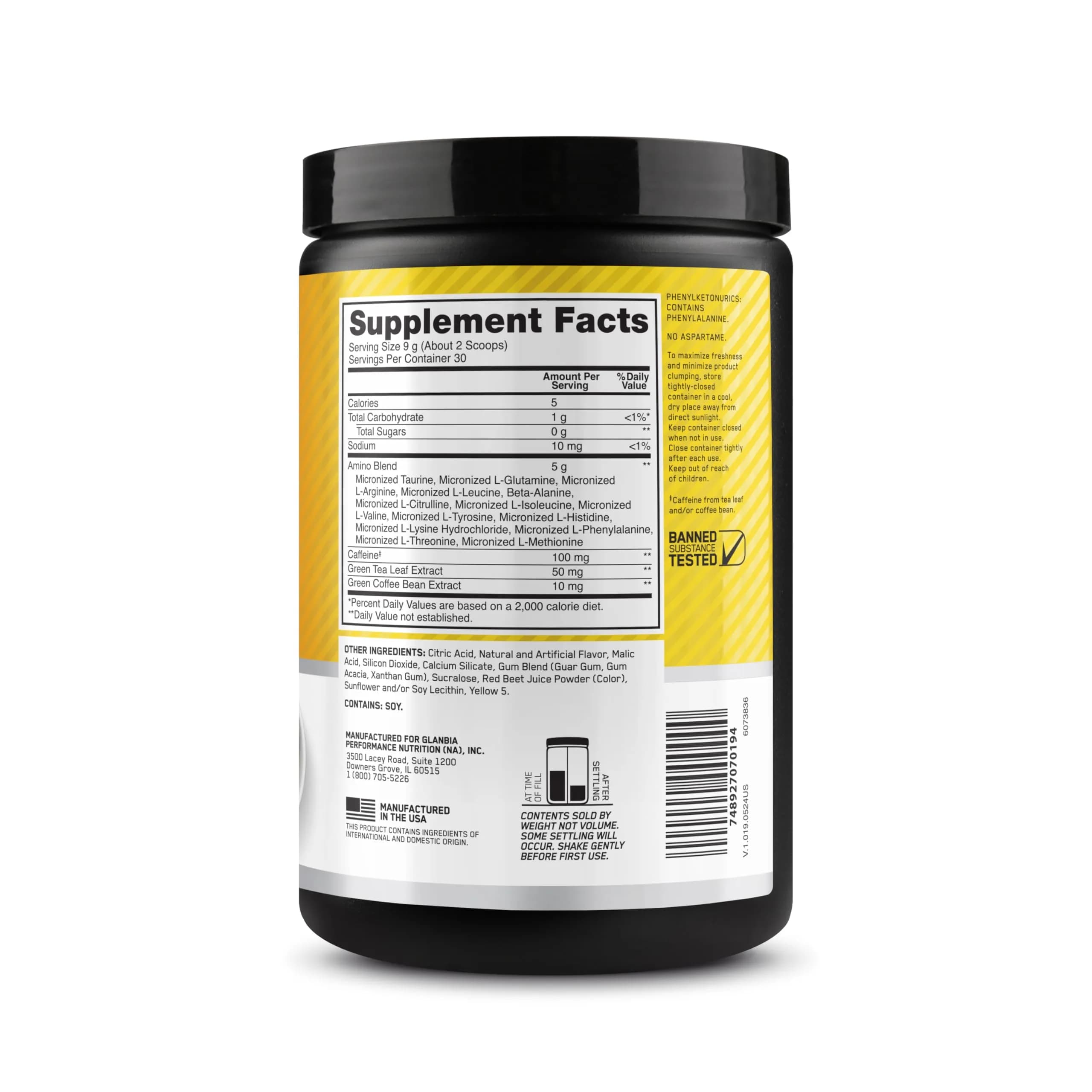 Optimum Nutrition Amino Energy Rainbow Sherbet Pre Workout Powder, 30 Servings | BCAA Amino Acids for Energy & Focus thumbnail 8