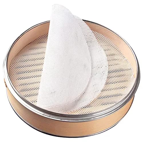 GUCUJI 11 Inch Silicone Bamboo Steamer Liners (4-Pack, White) | Reusable Non-Stick Mesh Mats for Steaming Buns, Dumplings, Dim Sum, Momo, Rice, Fish thumbnail 1
