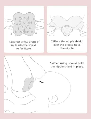 Momcozy Nipple Shields for Breastfeeding Newborn, Flower Shaped 20mm (2 Pairs) | BPA/BPS Free Silicone for Latching Support thumbnail 6