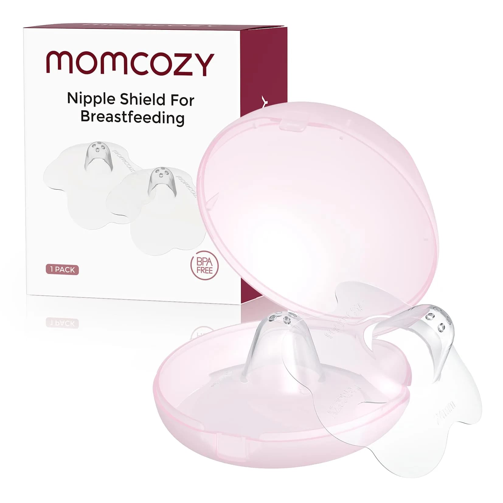 Momcozy Nipple Shields for Breastfeeding Newborn, Flower Shaped 20mm (2 Pairs) | BPA/BPS Free Silicone for Latching Support — Floral-24mm-1 Pair