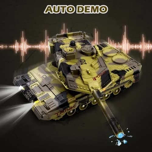 Supdex 1/24 RC Tank - Yellow | Realistic Sound, Smoke & Lights thumbnail 5
