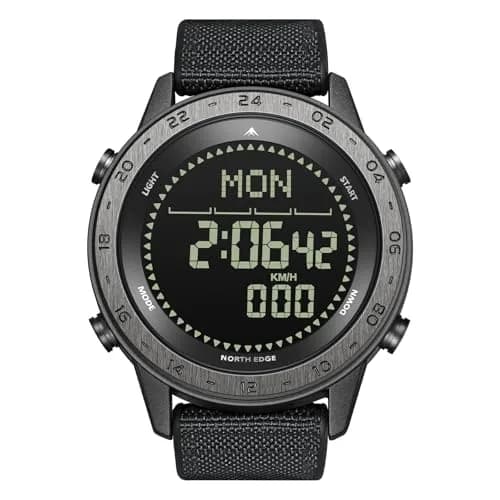 NORTH EDGE TANK3 Men’s Digital Sports Watch, Tactical Military Watch with Compass, Pedometer, Stopwatch, EL Backlight, 50M Water Resistant thumbnail 1