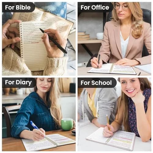 Taja 6 Pack Lined Notebooks for Work Hardcover Spiral Journal 156g (5.5 oz) | Bulk Value for Office & Students thumbnail 7