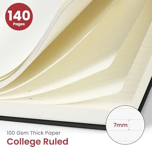 Taja 6 Pack Lined Notebooks for Work Hardcover Spiral Journal 156g (5.5 oz) | Bulk Value for Office & Students thumbnail 2