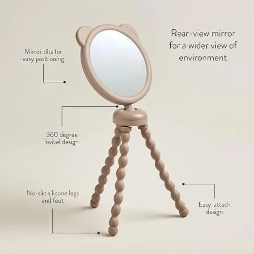 Itzy Ritzy Stroller Mirror, 360° Swivel Baby Stroller Accessory (Bear) | Clear View for Parents thumbnail 5