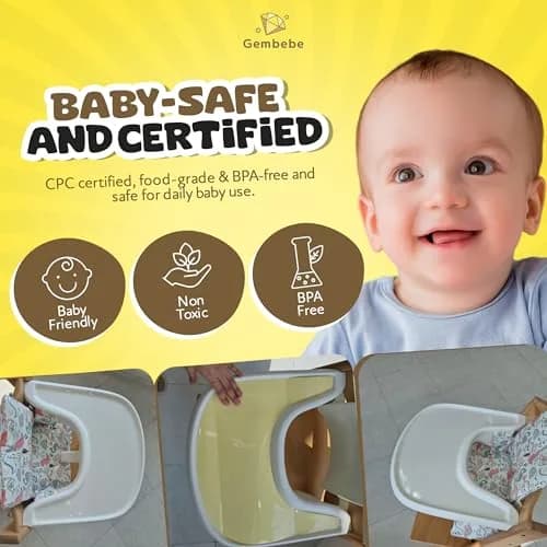 Gembebe Suction Solver Sticker for Stokke Tripp Trapp Tray, 3pc Tray Shape | Improves Suction for Bowls & Toys thumbnail 4