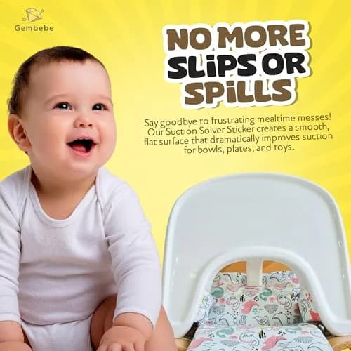 Gembebe Suction Solver Sticker for Stokke Tripp Trapp Tray, 3pc Tray Shape | Improves Suction for Bowls & Toys thumbnail 5