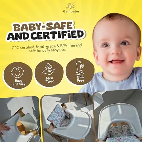 Gembebe Suction Solver Sticker for Stokke Tripp Trapp Tray, 2 Peanut Shape Placemats | Improves Suction for Bowls & Toys thumbnail 4