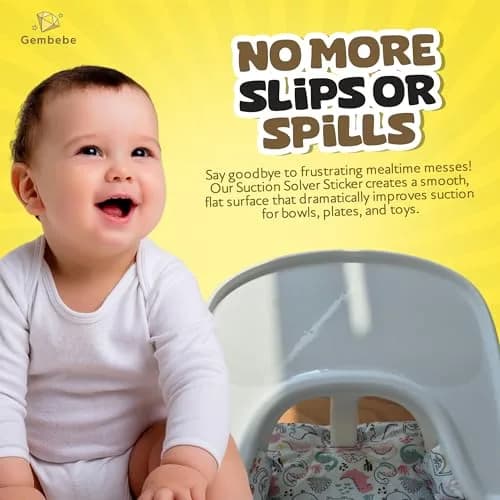 Gembebe Suction Solver Sticker for Stokke Tripp Trapp Tray, 2 Peanut Shape Placemats | Improves Suction for Bowls & Toys thumbnail 5
