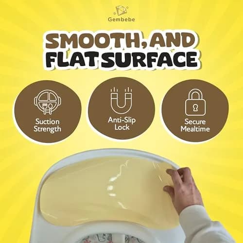 Gembebe Suction Solver Sticker for Stokke Tripp Trapp Tray, 2 Peanut Shape Placemats | Improves Suction for Bowls & Toys thumbnail 3