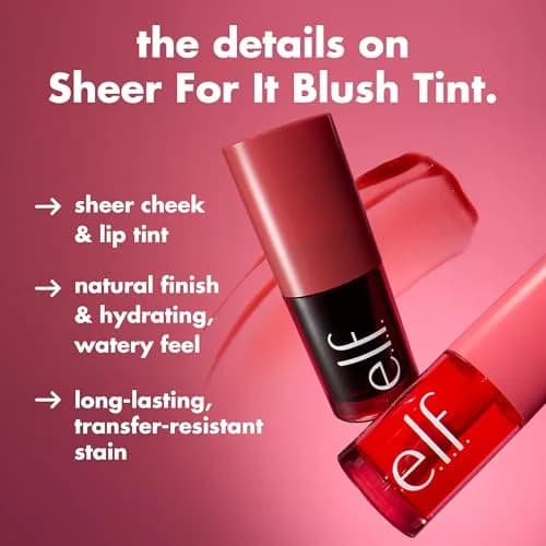 e.l.f. Sheer For It Blush Tint, Pink Positive | Hydrating, Long-Lasting Lip & Cheek Color thumbnail 2