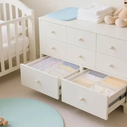 Criusia White 14 Pack Drawer Organizer Caddy | Lightweight Foldable Closet Storage Dividers for Baby Clothes, Underwear, Socks thumbnail 2