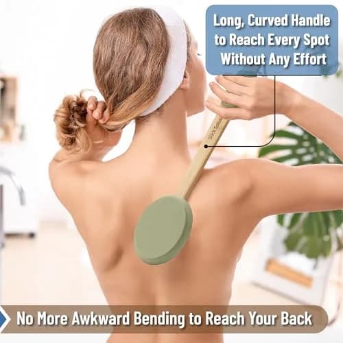 Slick Solutions 17 inch Olive Green Lotion Applicator - Easy Reach for Back & Body thumbnail 3