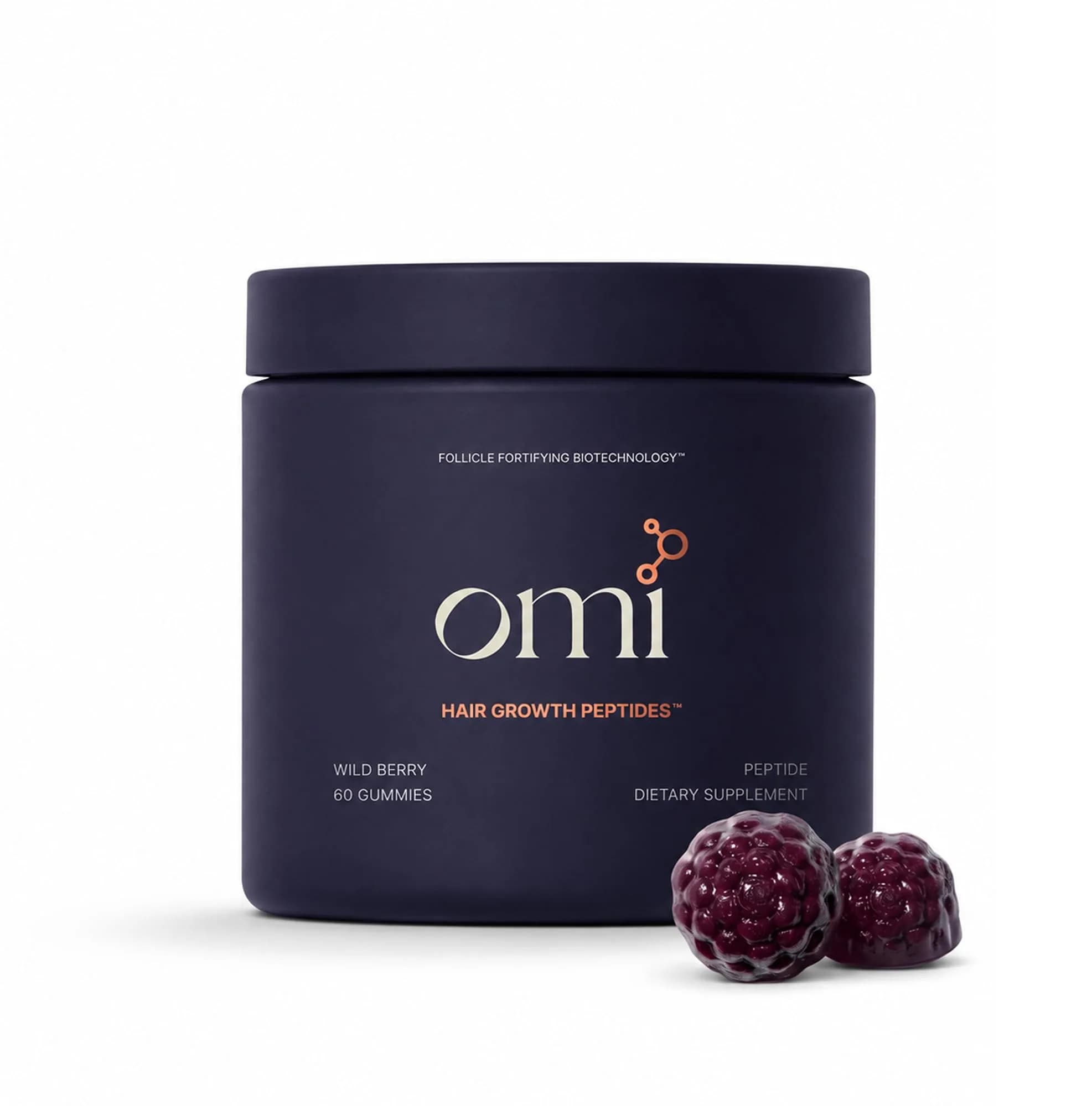 OMI Peptides for Hair Growth Gummies for Women 60 Gummies | Supports Thicker, Fuller Hair