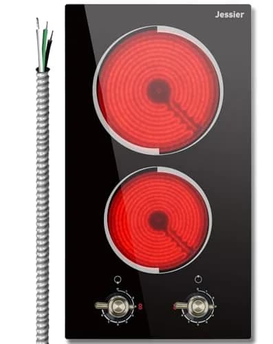 Jessier 2 Burner Electric Cooktop 3000W 220V | 15.6 cm (6.1 in) x 52.1 cm (20.5 in) x 2.9 cm (1.1 in) thumbnail 1