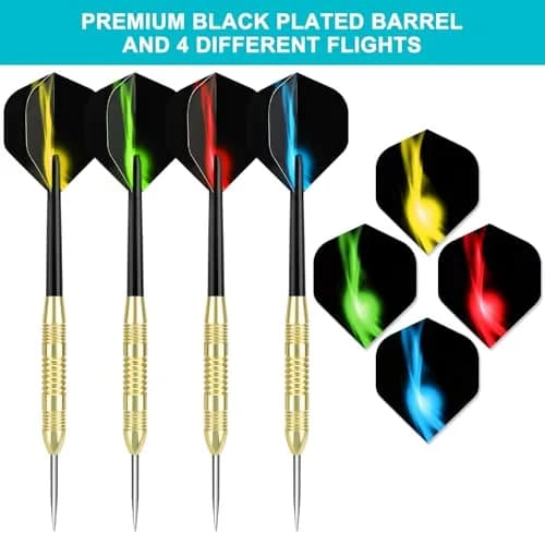 Accmor 24g Steel Tip Darts Set, 12 Pack Metal Darts with PVC Shafts & Flights | Precision Machined Barrels for All Skill Levels thumbnail 2