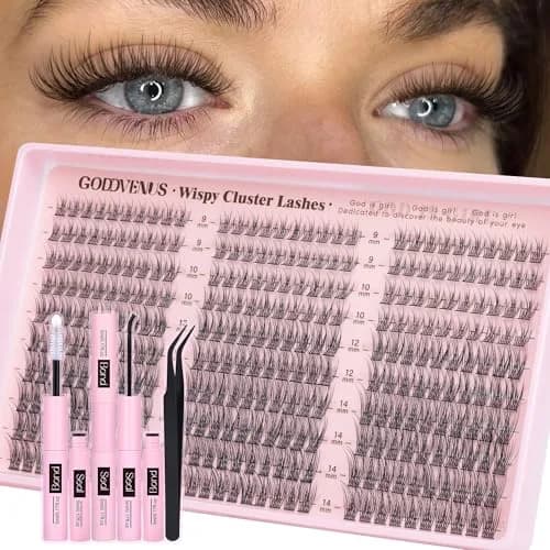 Goddvenus Natural DIY Lash Clusters Kit 300pcs C Curl Short Individual Lashes | Wispy & Lightweight for Effortless Flutter thumbnail 1
