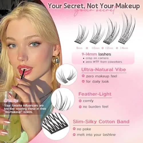 Goddvenus Natural DIY Lash Clusters Kit 300pcs C Curl Short Individual Lashes | Wispy & Lightweight for Effortless Flutter thumbnail 2