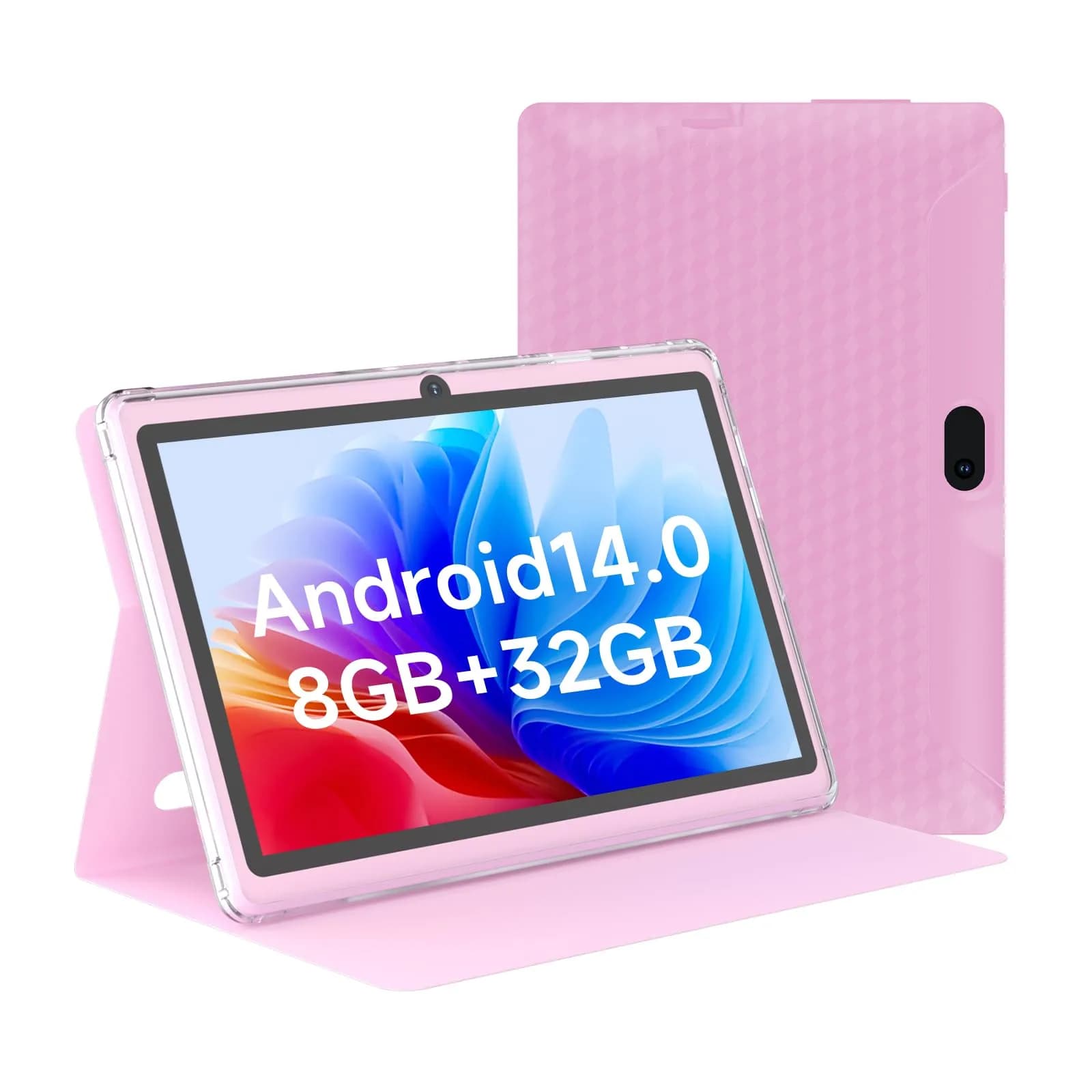HOTTABLET 7-Inch Android 14 Tablet with Protective Case, 8GB RAM + 32GB ROM, IPS Screen, Pink | Use Tablet as Phone in India