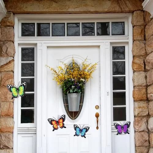 Yungeln Metal Butterfly Wall Decor 4 Pack | Vibrant Iron Art for Indoor & Outdoor Spaces thumbnail 6