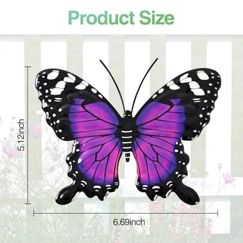 Yungeln Metal Butterfly Wall Decor 4 Pack | Vibrant Iron Art for Indoor & Outdoor Spaces thumbnail 3