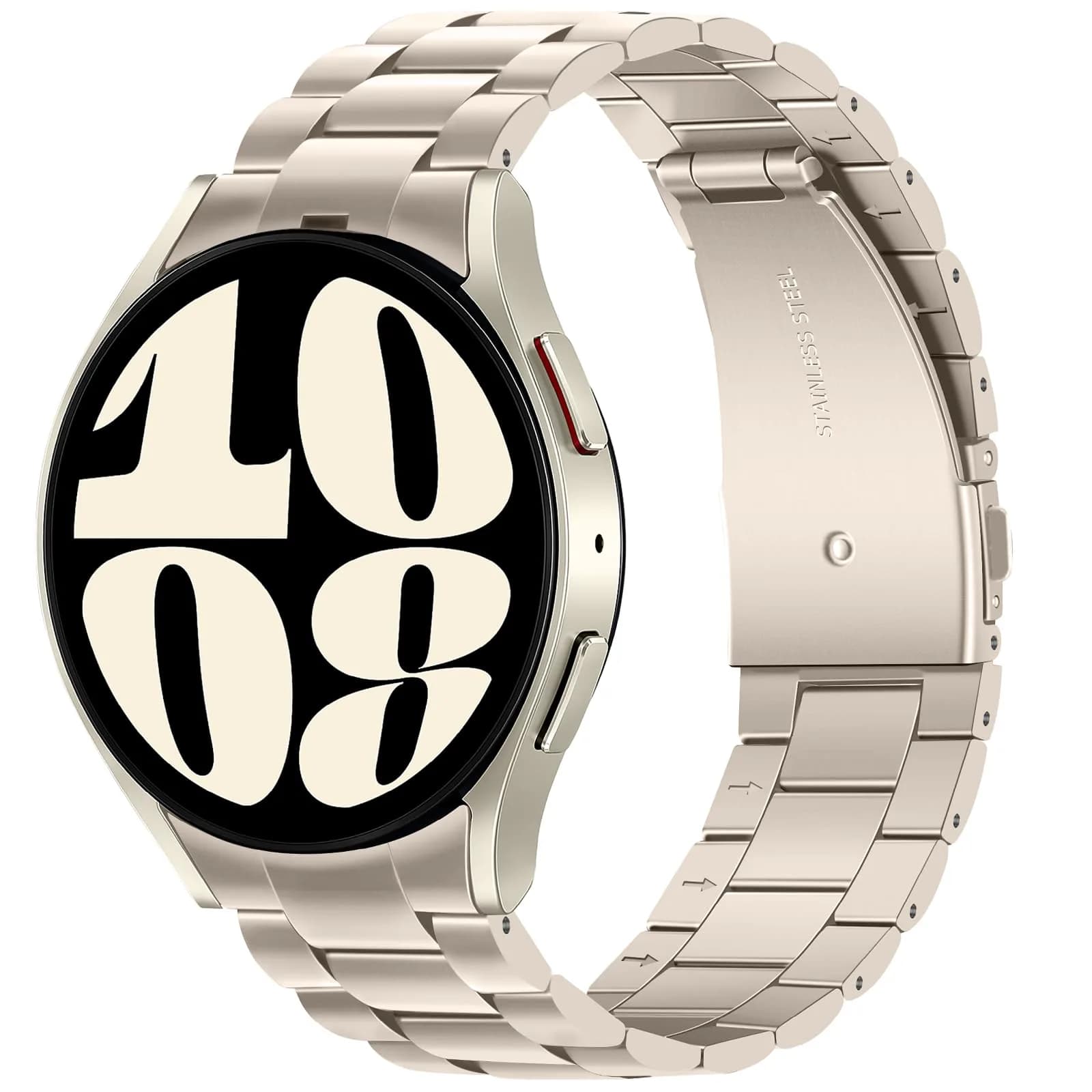 Anlinser No Gap Metal Watch Band Compatible with Samsung Galaxy Watch 7/6/5/4/FE 40mm 44mm 45mm 47mm | Stainless Steel Starlight — Starlight