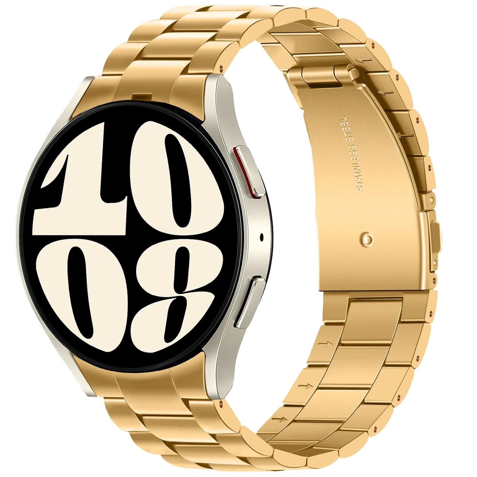 Anlinser Gold Stainless Steel Metal Band for Samsung Galaxy Watch 7/6/5/4 40mm 44mm 47mm 43mm 45mm 46mm | Compatible with 20mm Smartwatches — Gold