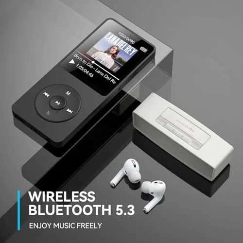 AGPTEK A02 MP3 Player 64GB (1.8 inch Screen) | Bluetooth 5.3 Music Player with Speaker & FM Radio thumbnail 2