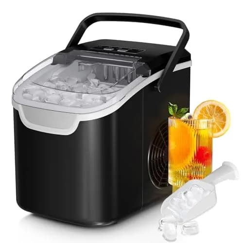 Antarctic Star Countertop Ice Maker Machine, 26 Lbs/Day, 8.7"W x 10.4"D x 11.2"H Black | Fast Bullet Ice in 6 Minutes thumbnail 1
