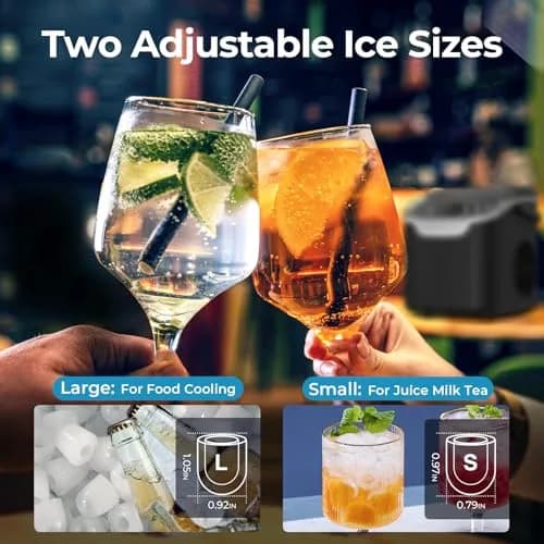 Antarctic Star Countertop Ice Maker Machine, 26 Lbs/Day, 8.7"W x 10.4"D x 11.2"H Black | Fast Bullet Ice in 6 Minutes thumbnail 5