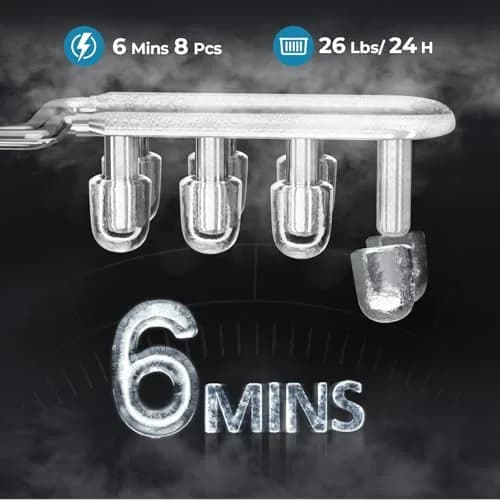 Antarctic Star Portable Countertop Ice Maker Machine 26lb/Day Bullet Ice | 8 Cubes in 6 Mins, Dark Purple thumbnail 3