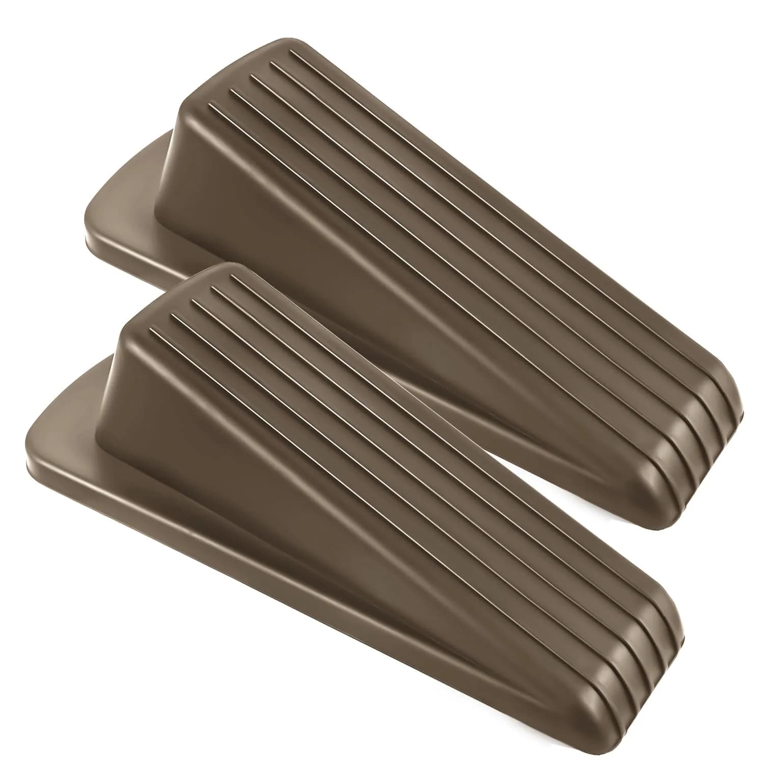 JZWBLILY Black Door Stopper Wedge 2 Pack | Premium Rubber for Heavy Duty Doors — Brown
