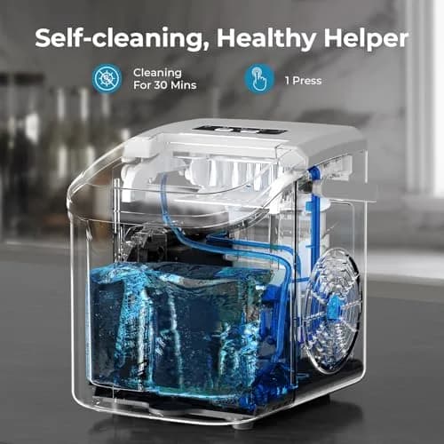 Antarctic Star Countertop Ice Maker Machine 26 lbs/day, Grey | Fast 6-Min Bullet Ice thumbnail 5