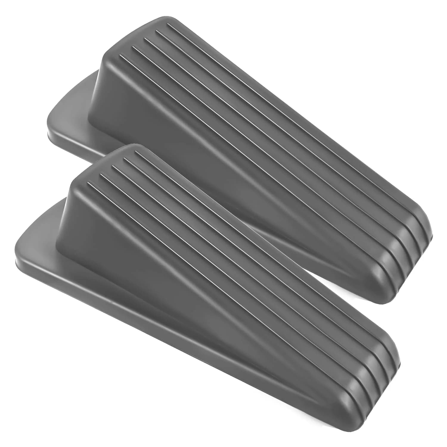 JZWBLILY Gray Rubber Door Stopper Wedge, 2 Pack | Fits Doors Up to 1.2" Clearance